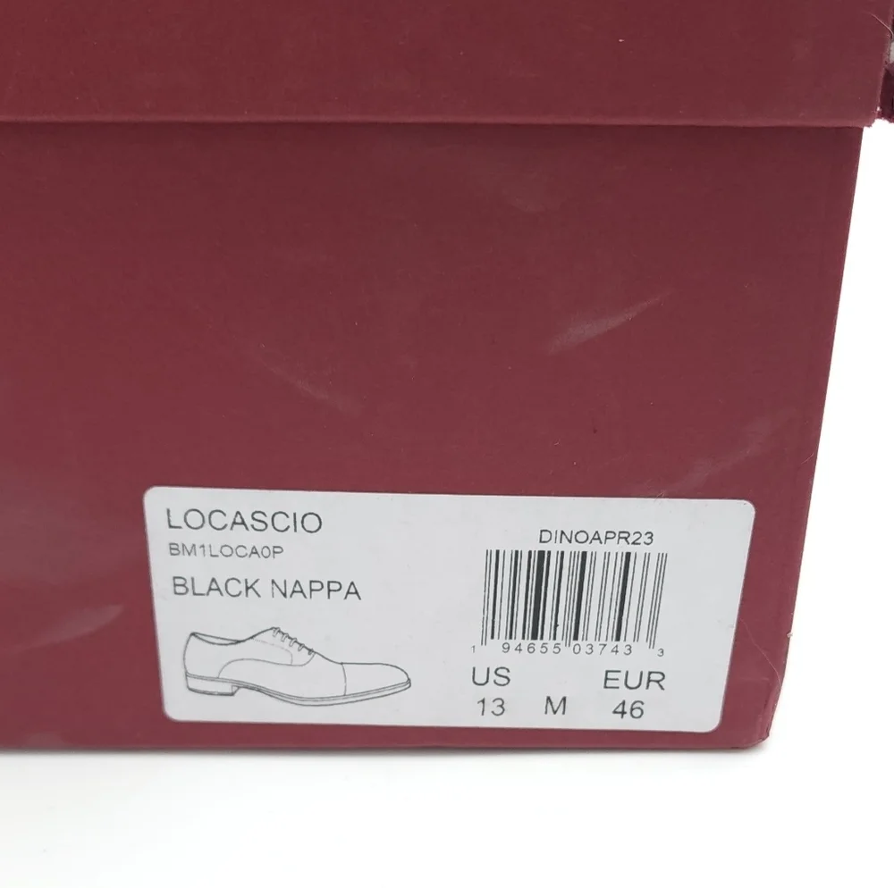 Bruno Magli Locascio Black Nappa Leather Cap Toe Oxford BM1LOCA0P Size 13